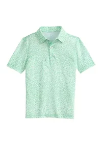 Boys 8-20 Flower Frenzy Printed Performance Polo Shirt