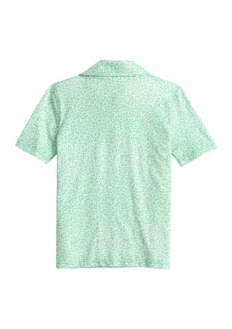 Boys 8-20 Flower Frenzy Printed Performance Polo Shirt