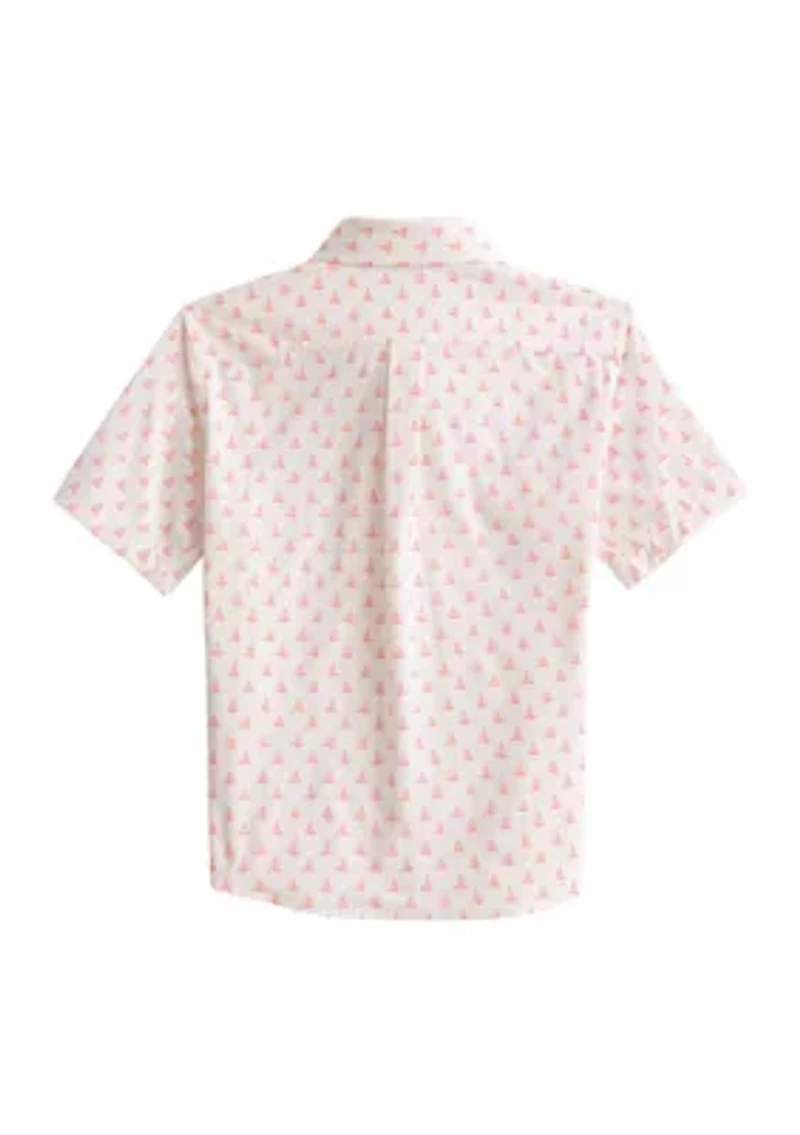 Boys 8-20 Floating Along Short Sleeve Sport Shirt