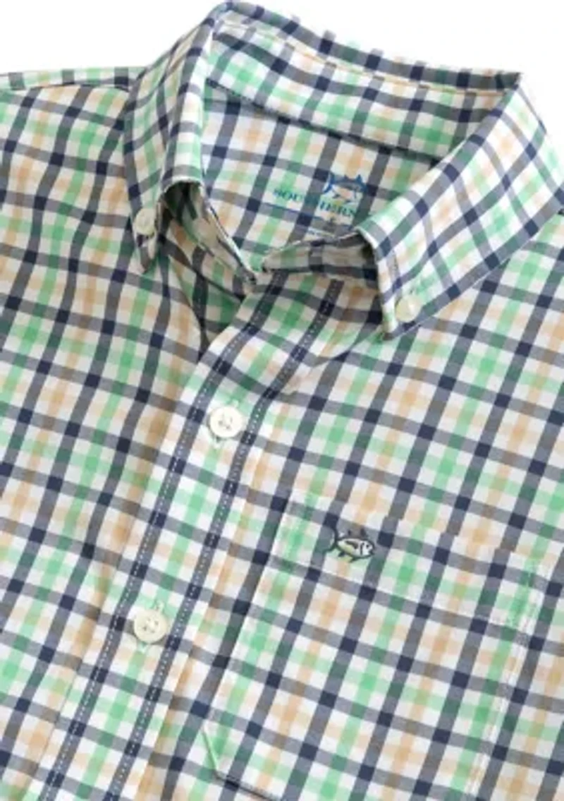Boys 8-20 Youth Glenmoor Plaid Printed Intercoastal Sport Shirt