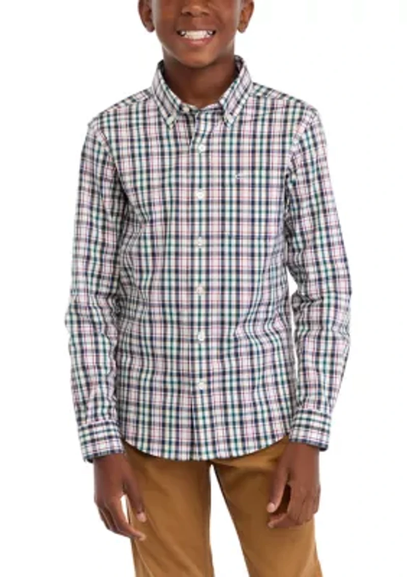 Boys 8-20 Plaid Sportshirt