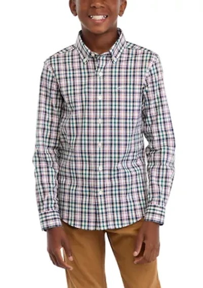 Boys 8-20 Plaid Sportshirt