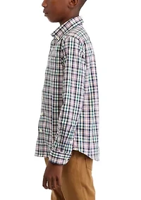 Boys 8-20 Plaid Sportshirt