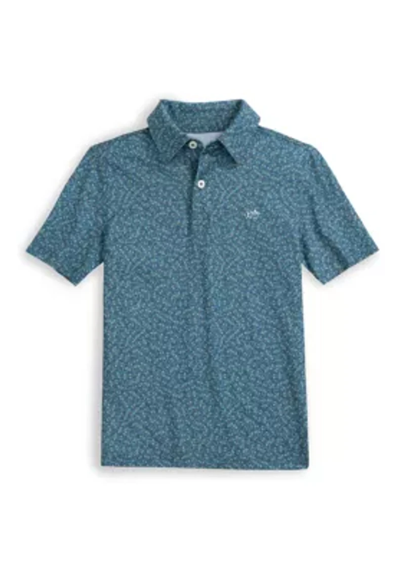 Boys 8-20 Youth Driver Iguana Glee Printed Performance Polo Shirt