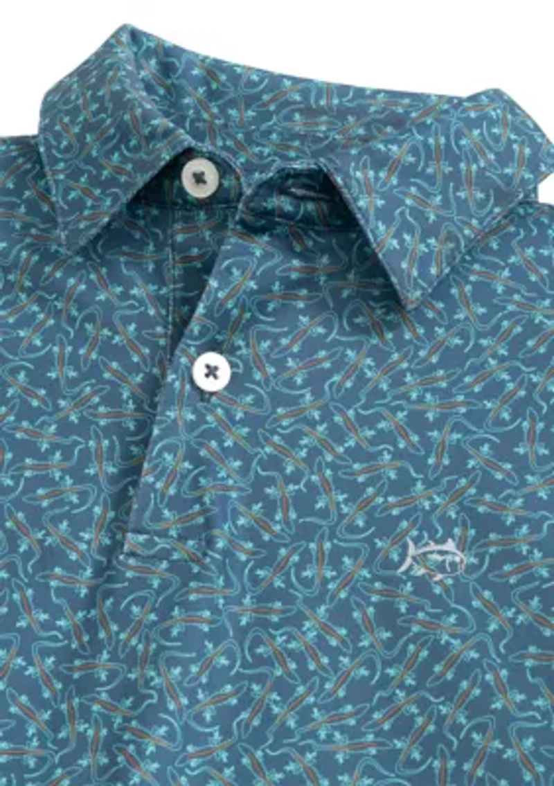 Boys 8-20 Youth Driver Iguana Glee Printed Performance Polo Shirt