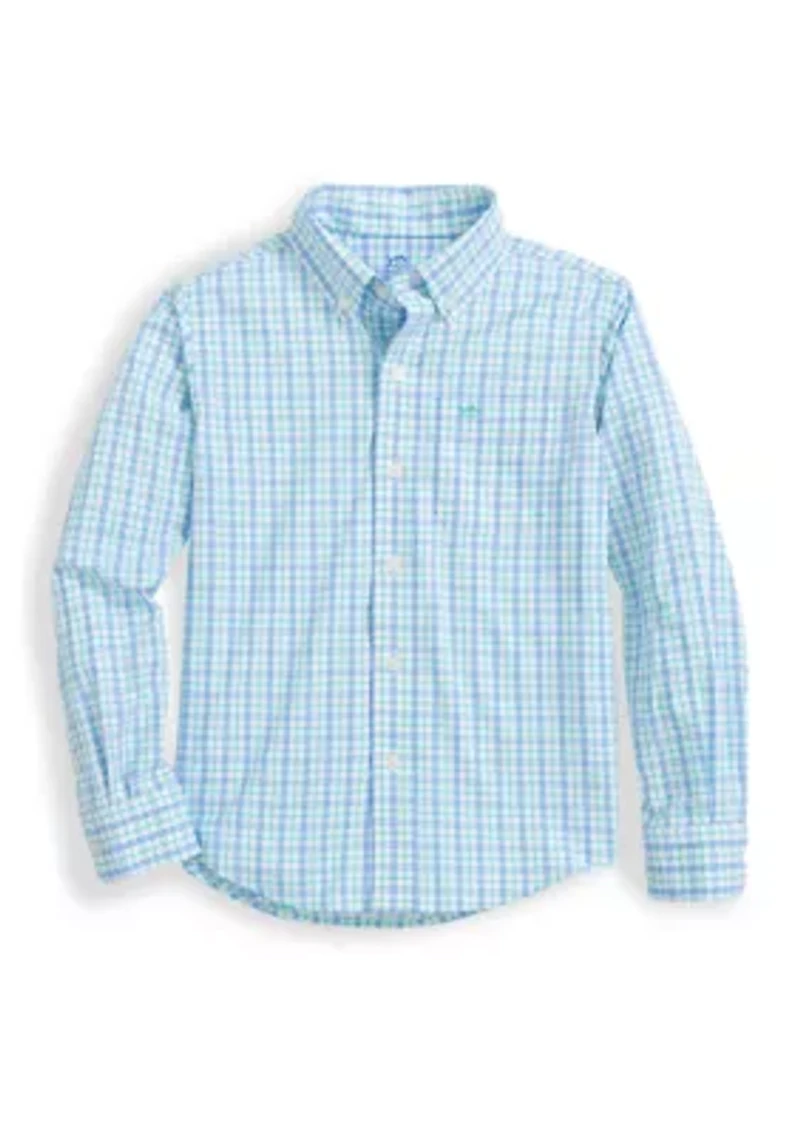 Boys 8-20 Turnberry Plaid Intercoastal Long Sleeve Sport Shirt