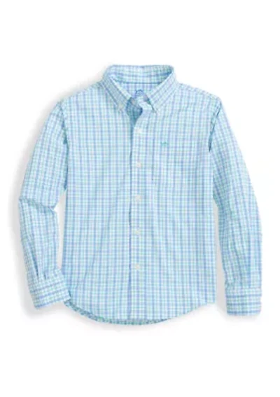 Boys 8-20 Turnberry Plaid Intercoastal Long Sleeve Sport Shirt