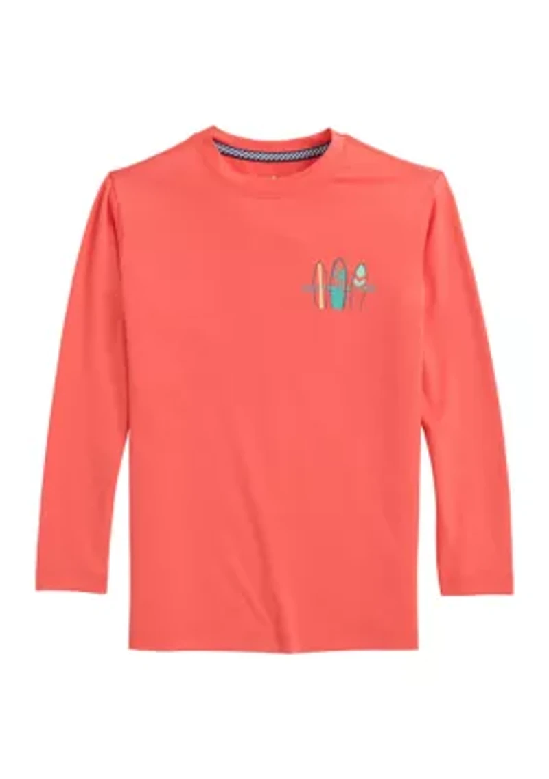 Boys 8-20 Long Sleeve Surfing Stripe Flag Graphic T-Shirt