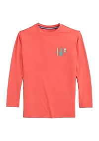 Boys 8-20 Long Sleeve Surfing Stripe Flag Graphic T-Shirt