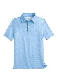 Boys 8-20 Skipping Jacks Perforated Polo Shirt