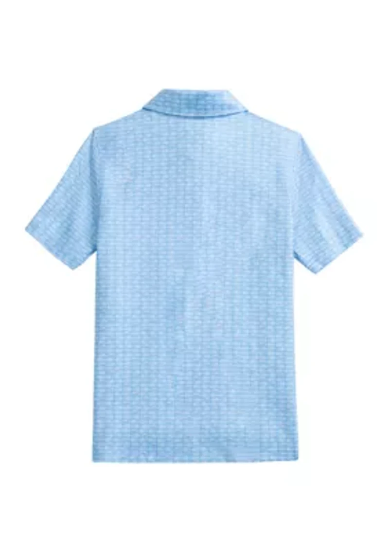 Boys 8-20 Skipping Jacks Perforated Polo Shirt