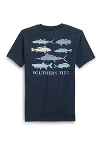 Boys 8-20 Fish Stamp Short Sleeve T-Shirt