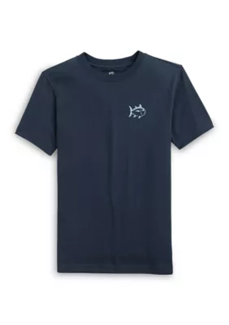 Boys 8-20 Fish Stamp Short Sleeve T-Shirt