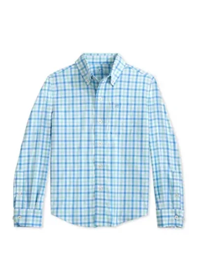 Boys 8-20 Youth Albemarle Plaid Intercoastal Long Sleeve Sport Shirt