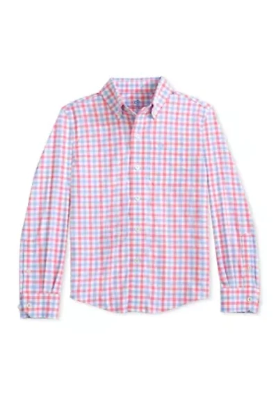 Boys 8-20 Youth Albemarle Plaid Intercoastal Long Sleeve Sport Shirt