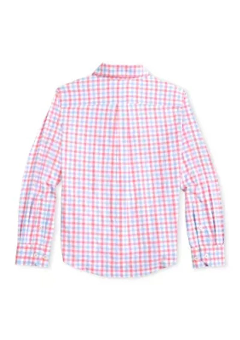 Boys 8-20 Youth Albemarle Plaid Intercoastal Long Sleeve Sport Shirt