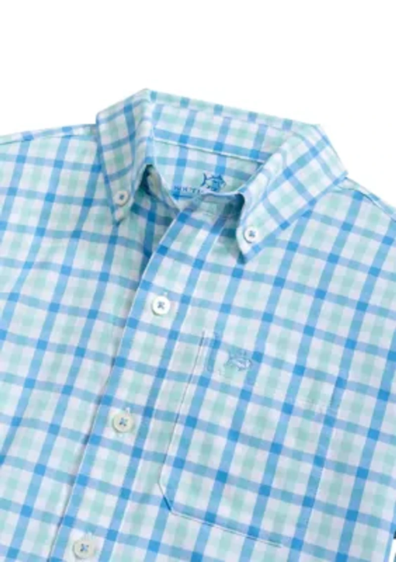 Boys 8-20 Youth Albemarle Plaid Intercoastal Long Sleeve Sport Shirt