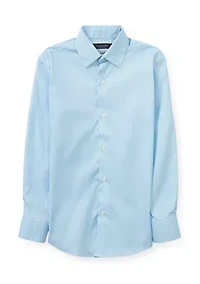 Boys 8-20 Blue/White Squares Dress Shirt