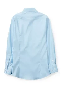 Boys 8-20 Blue/White Squares Dress Shirt