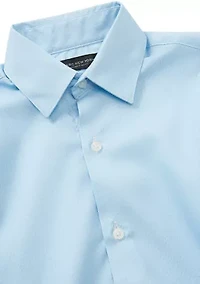 Boys 8-20 Blue/White Squares Dress Shirt