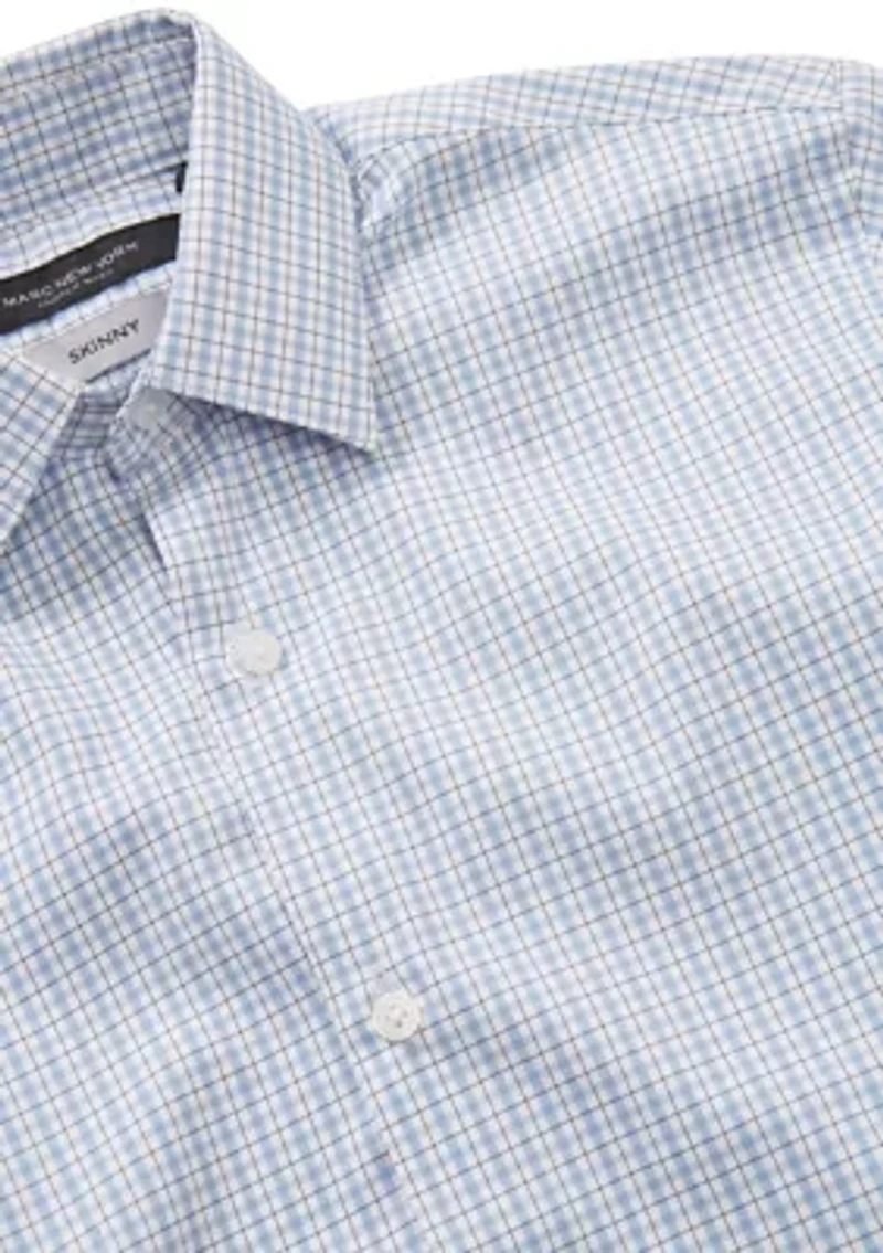 Boys 8-20 White/Blue Plaid Dress Shirt