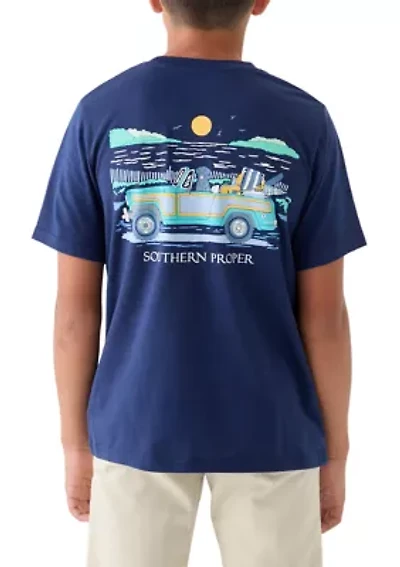 Boys 8-20 Short Sleeve Beach Trip Graphic T-Shirt