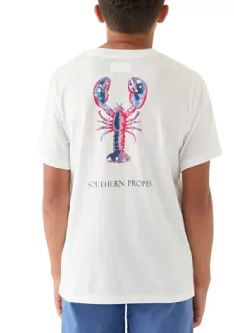 Boys 8-20 Patriotic Lobster T-Shirt