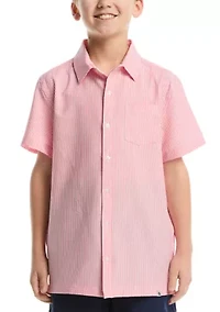 Boys 8-20 Seersucker Striped Shirt