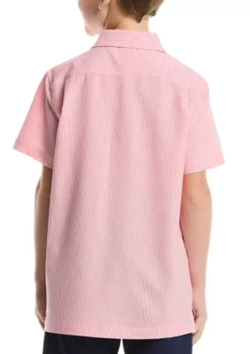 Boys 8-20 Seersucker Striped Shirt