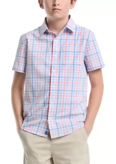 Boys 8-20 Multi Gingham Plaid Woven Shirt