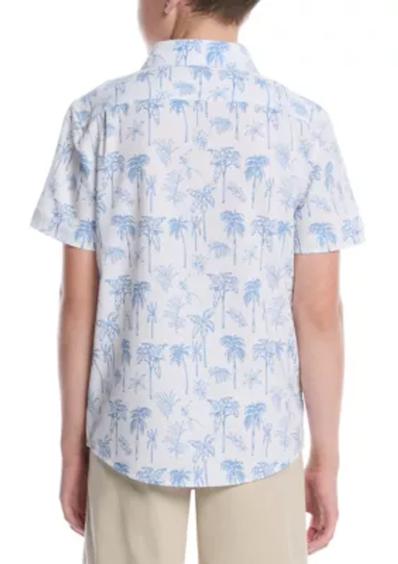 Boys 8-20 Printed Palm Woven Shirt