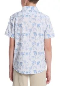 Boys 8-20 Printed Palm Woven Shirt