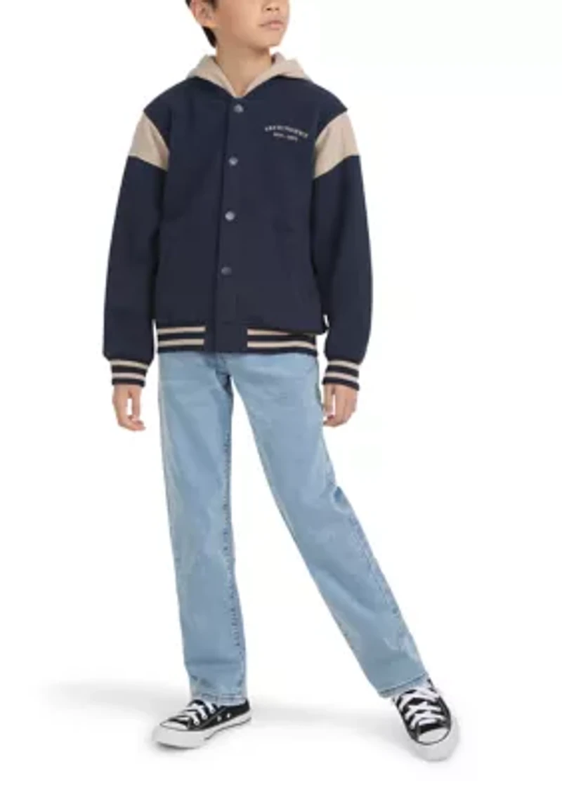 fleece hooded bomber jacket