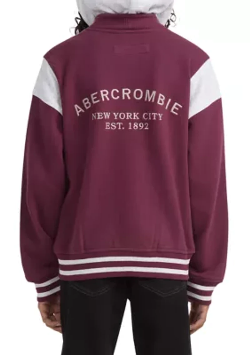 fleece hooded bomber jacket