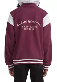 fleece hooded bomber jacket