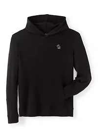 long sleeve hooded waffle shirt