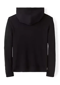 long sleeve hooded waffle shirt