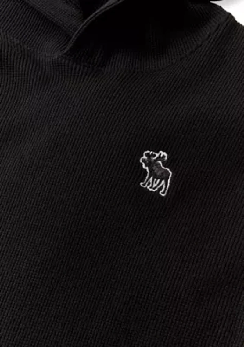 long sleeve hooded waffle shirt