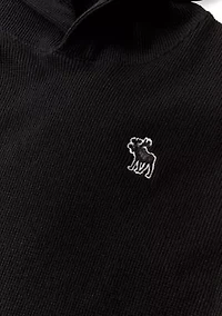 long sleeve hooded waffle shirt