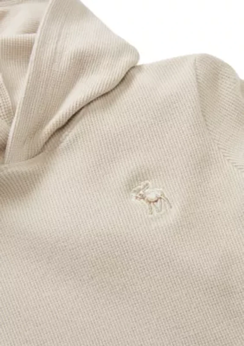 long sleeve hooded waffle shirt