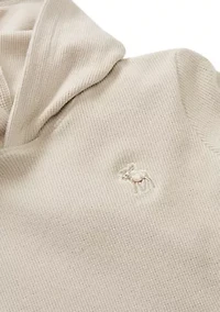 long sleeve hooded waffle shirt