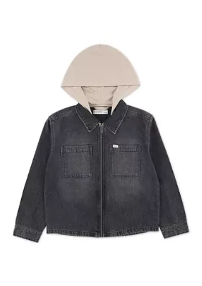 denim jacket with hood