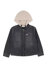 denim jacket with hood