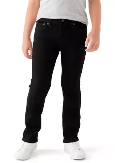 cotton bow accented straight jeans