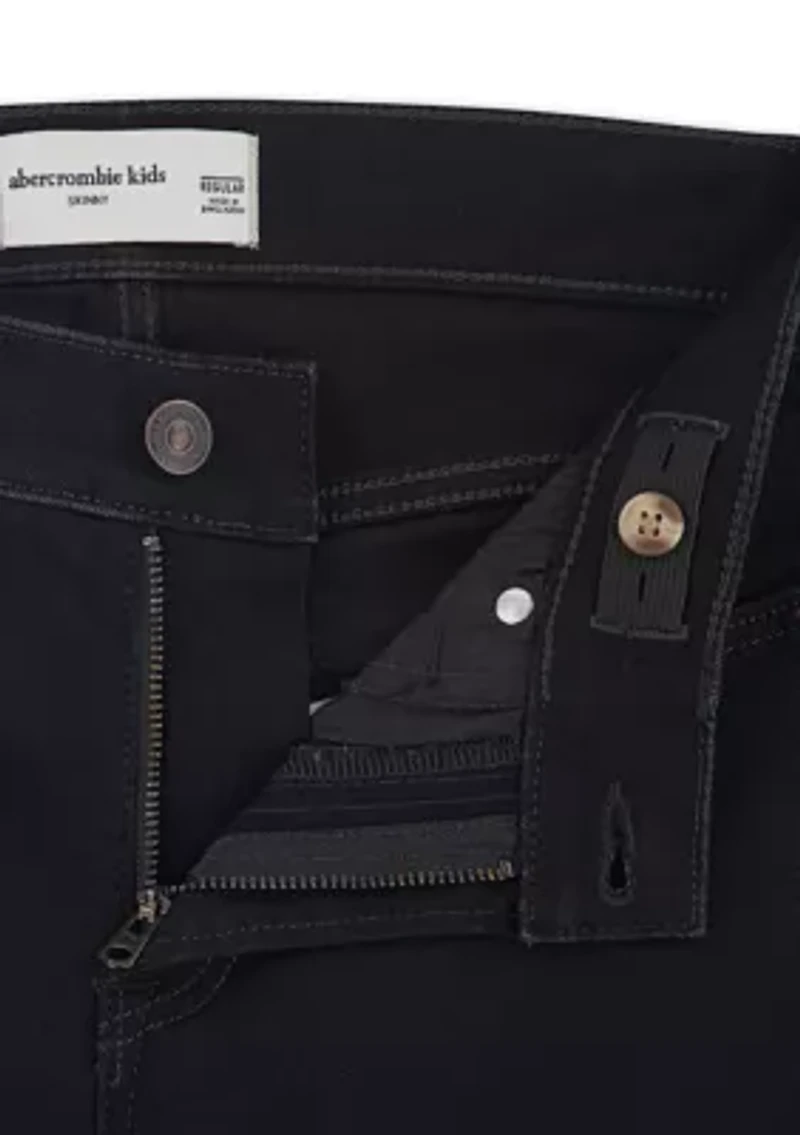 cotton bow accented straight jeans