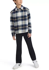 cotton bow accented straight jeans