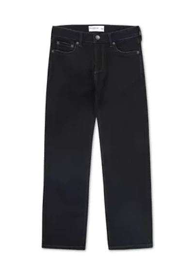 denim straight leg jeans