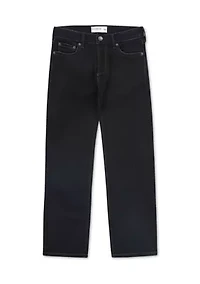 denim straight leg jeans