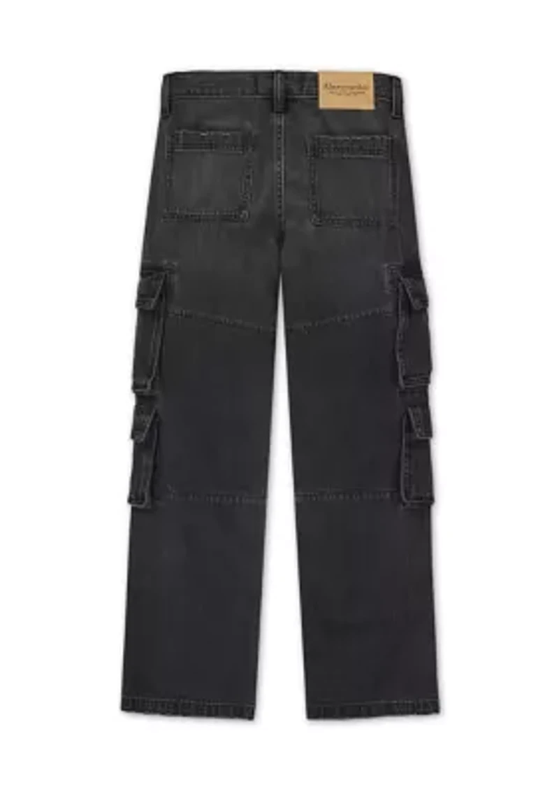 denim baggy cargo jeans