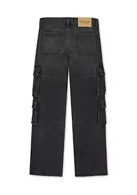 denim baggy cargo jeans